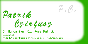 patrik czirfusz business card